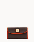 Pebble Grain Continental Clutch - Brown Tmoro