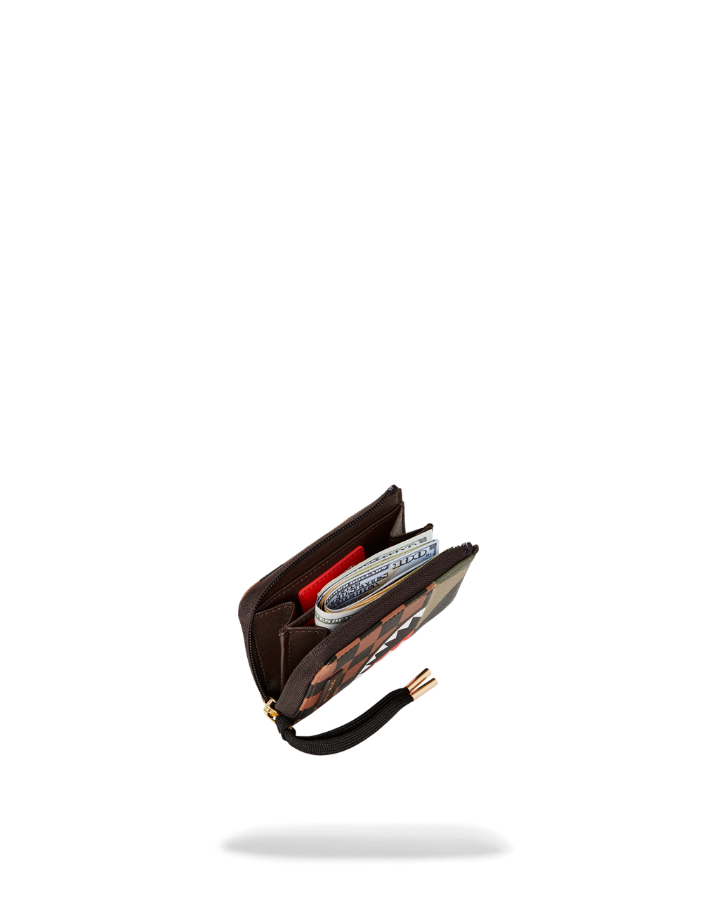 Exterior Gold Zip Pocket Sharks in Paris Wallet - Image 4