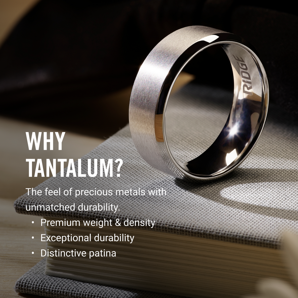 Ridge 6mm Rounded Ring Set - 24K Gold | Tantalum - Image 10