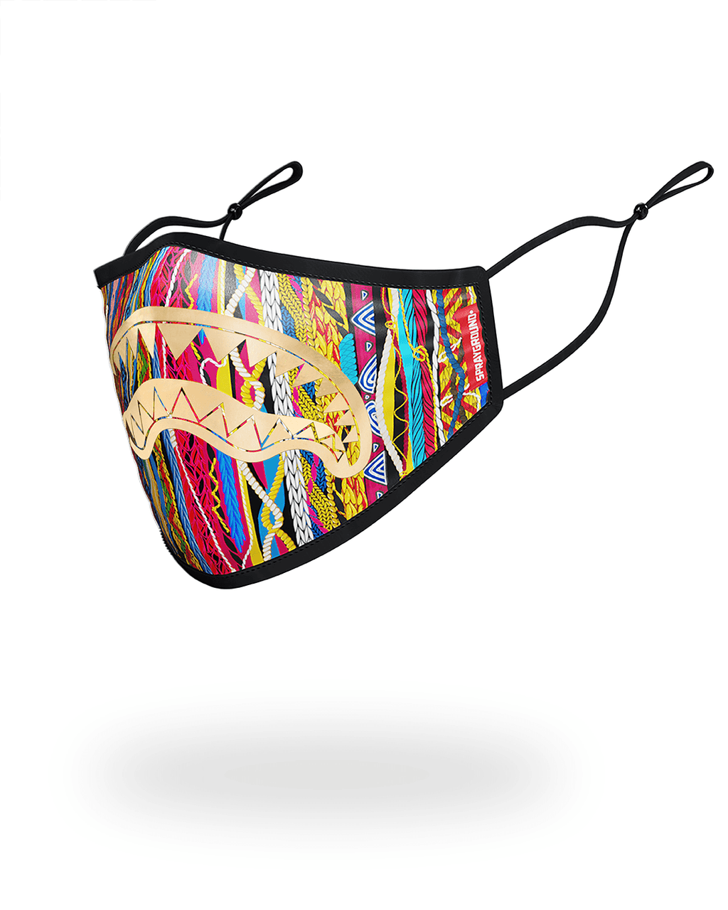 1994 Gold Metallic Shark Polyester Face Mask - Image 3