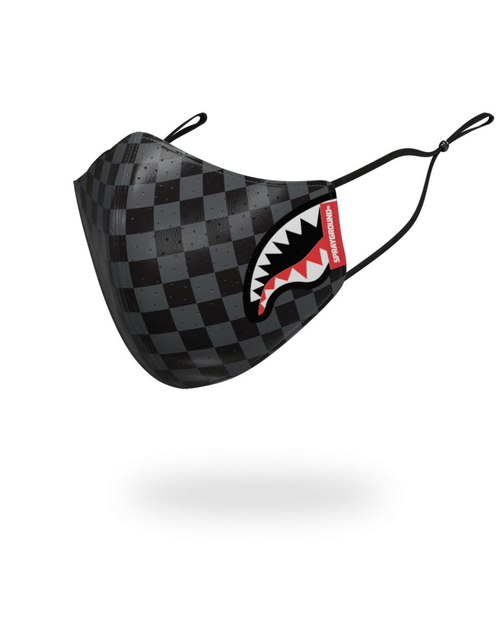 Sharks in Paris (Gray) Vegan Leather Face Mask - Image 3
