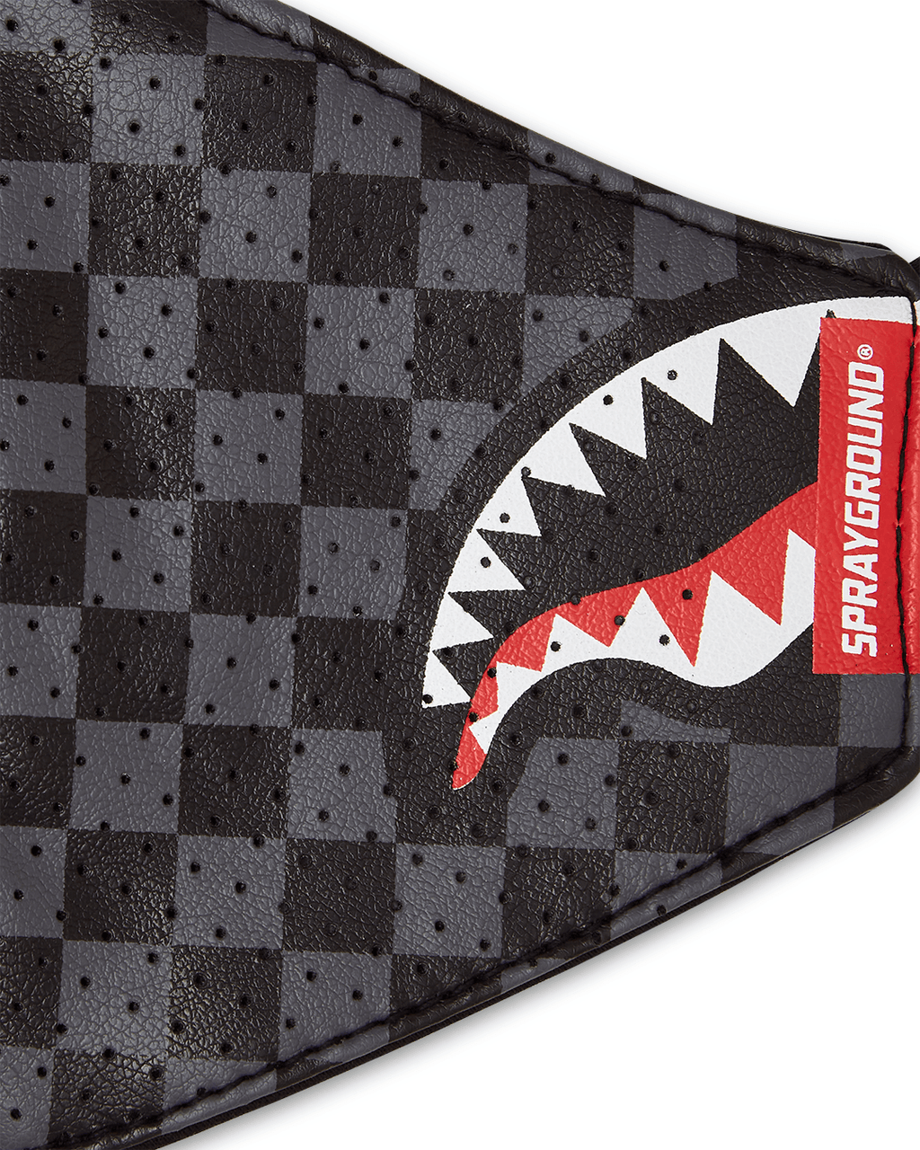 Sharks in Paris (Gray) Vegan Leather Face Mask - Image 5