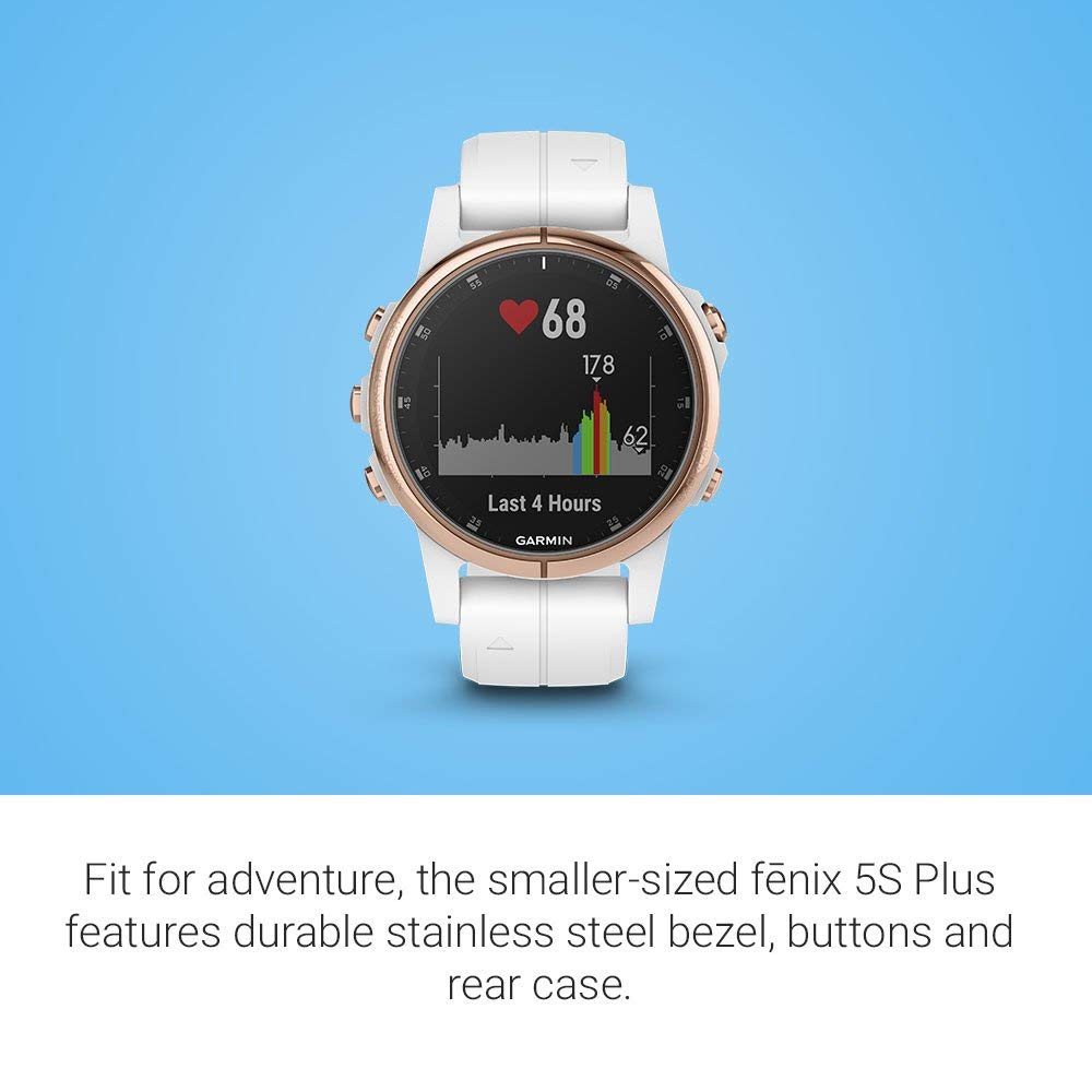 Garmin - fēnix 5S Plus Sapphire - Carrara White/Rose Gold - 010-01987-06 - Image 3