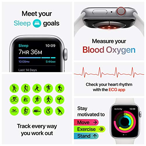 Apple Watch Series 6 GPS Cellular 44mm Silver - M07M3LL/A - Image 6