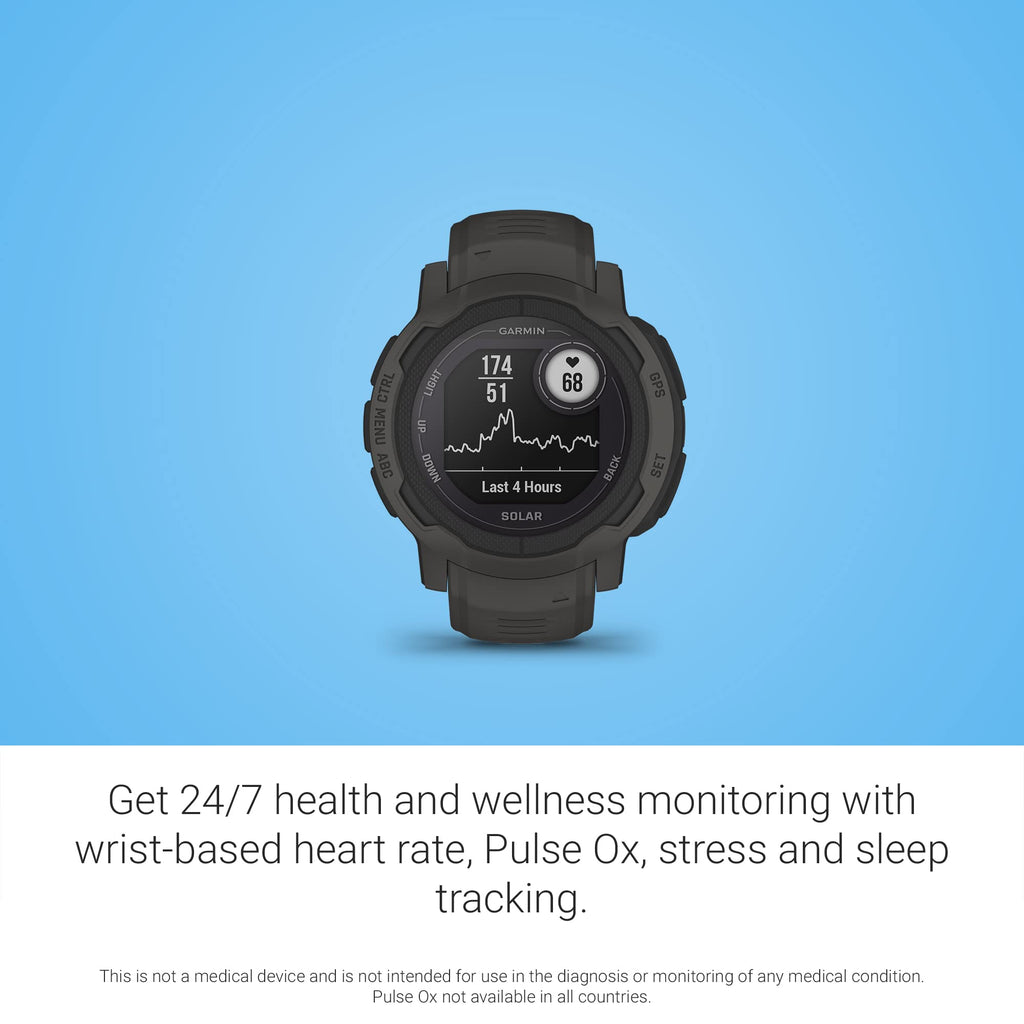Garmin - Instinct 2 Solar 45 mm Smartwatch Fiber-reinforced Polymer - Graphite - 010-02627-10 - Image 4