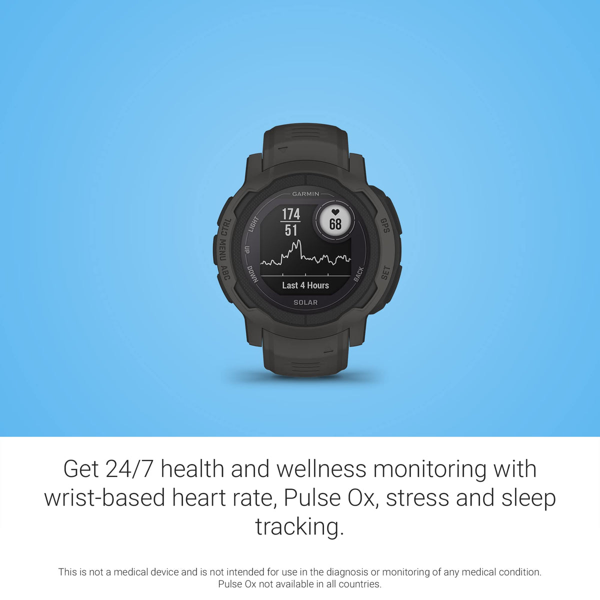 Garmin - Instinct 2 Solar 45 mm Smartwatch Fiber-reinforced Polymer - Graphite - 010-02627-10 - Image 4