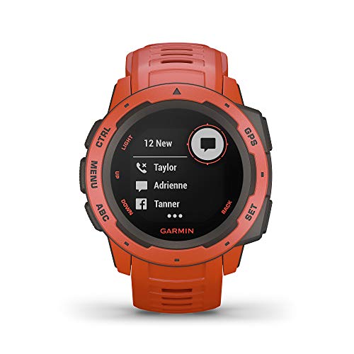 Garmin - Instinct 45mm Standard Edition Smartwatch Fiber-Reinforced Polymer - Flame Red - 010-02064-02 - Image 7