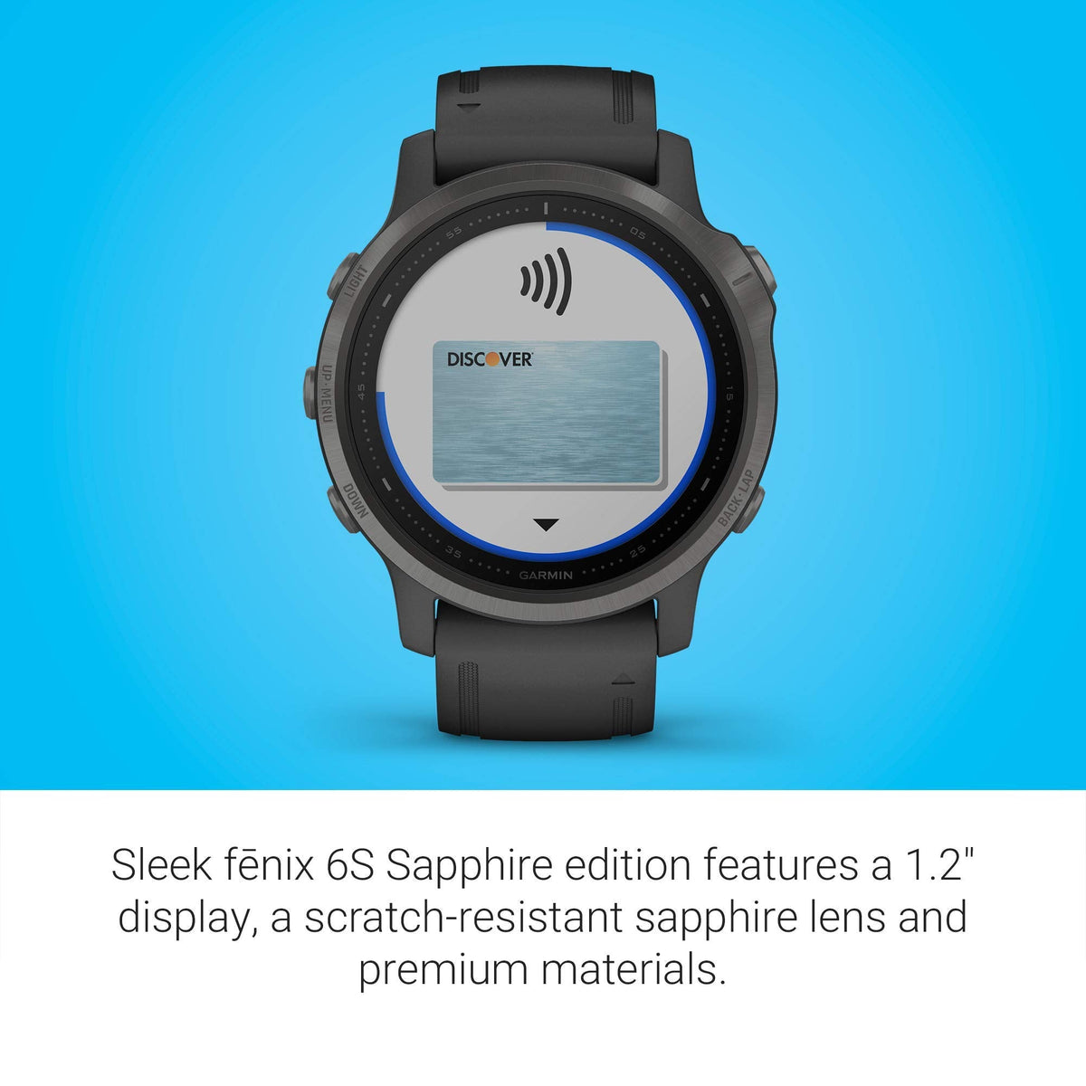 Garmin - fēnix 6S Sapphire GPS 30mm - Carbon Gray with Black Silicone Band - 010-02159-24 - Image 3