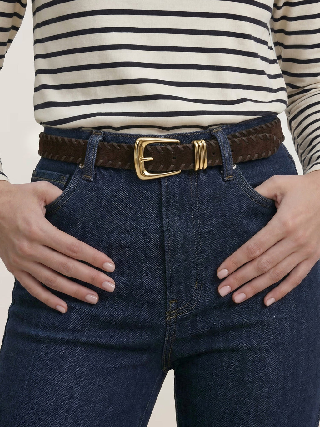 Arch Suede Whipstitch Belt - Image 2