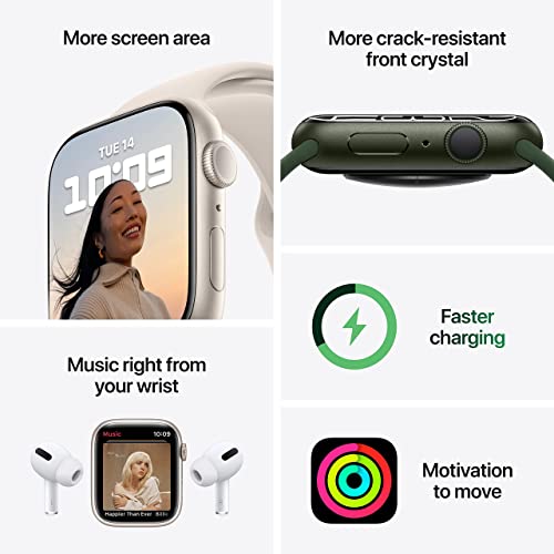 Apple Watch Series 7 (GPS) 41MM Aluminum Case w/Abyss Blue Sport Band - Blue - MKN13LL/A - Image 4
