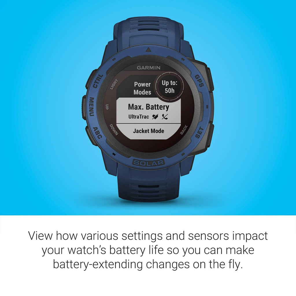 Garmin - Instinct Solar Rugged GPS Smartwatch 45mm - Tidal Blue - 010-02293-11 - Image 6