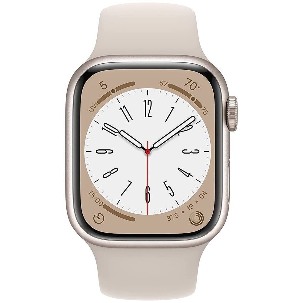 Apple Series 8 GPS+Cel 41mm Aluminum Case Starlig Sport Band - Starlight - MNV03LL/A - Image 4
