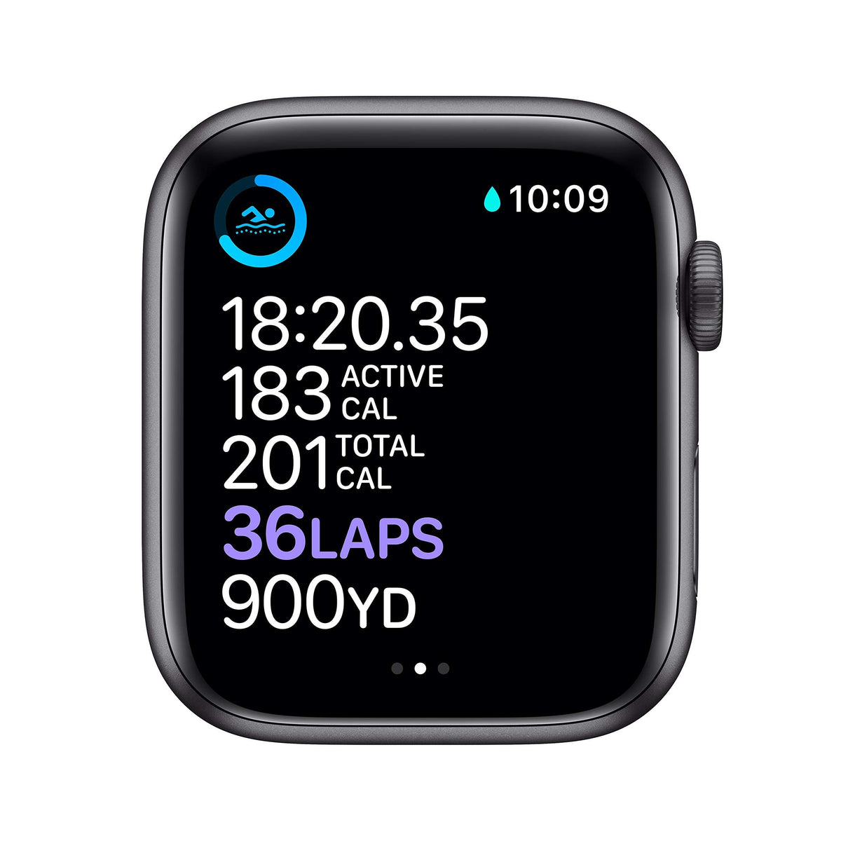 Apple Watch Series 6 GPS 44mm Space Gray Aluminum Case with Black Sport Band - M00H3LL/A - Image 6