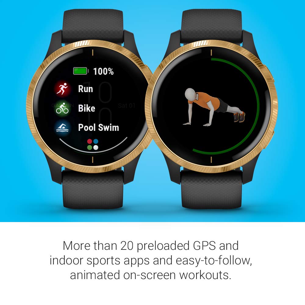 Garmin -Venu Smartwatch 43mm Fiber-Reinforced Polymer-Black - 010-02173-31 - Image 6