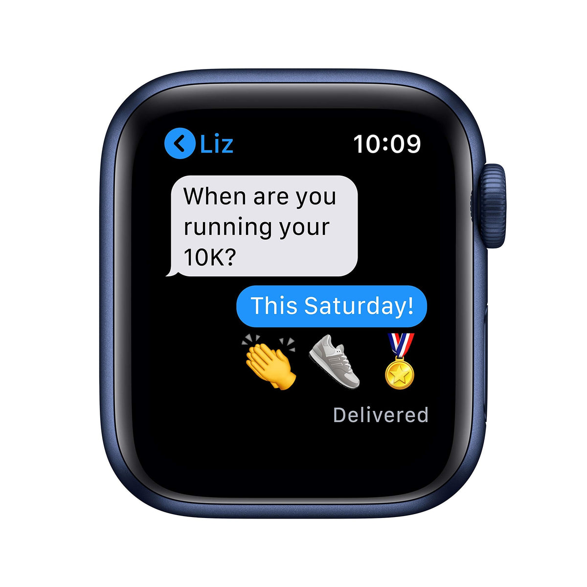 Apple Watch Series 6 (GPS) 40mm Blue Aluminum Case with Deep Navy Sport Band - MG143LL/A - Image 3