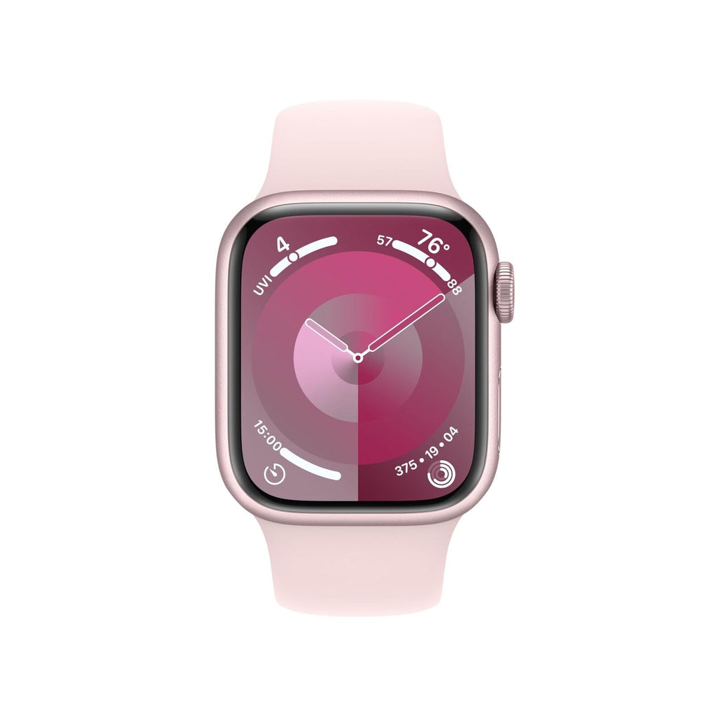 Apple Watch Series 9 (GPS + Cellular) 41mm Aluminum Case with Light Pink Sport Band - S/M - Pink - Image 4