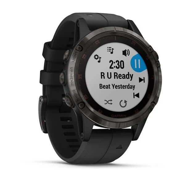 Garmin fenix 5 Plus, Carbon Gray DLC Titanium with Black Silicone Band - 010-01988-20 - Image 3
