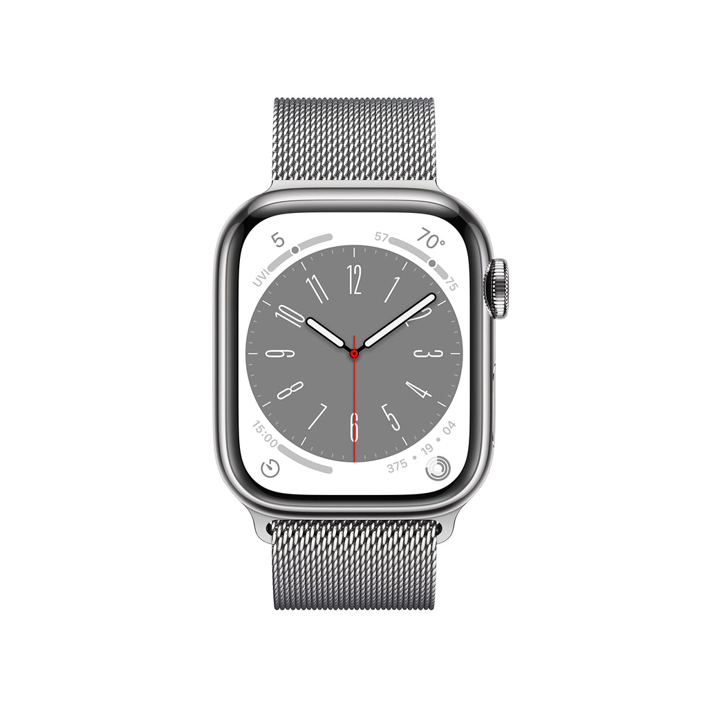 Apple Watch Series 8 GPS+Cell 41MM Stainless Steel Case - Milanese Loop - Silver - MNJ73LL/A - Image 2