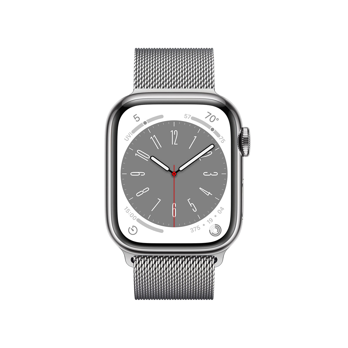 Apple Watch Series 8 GPS+Cell 41MM Stainless Steel Case - Milanese Loop - Silver - MNJ73LL/A - Image 2