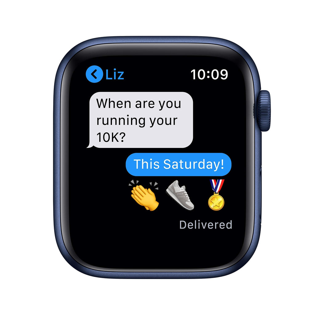 Apple Watch Series 6 GPS 44mm Blue Aluminum Case with Deep Navy Sport Band Blue - M00J3LL/A - Image 5