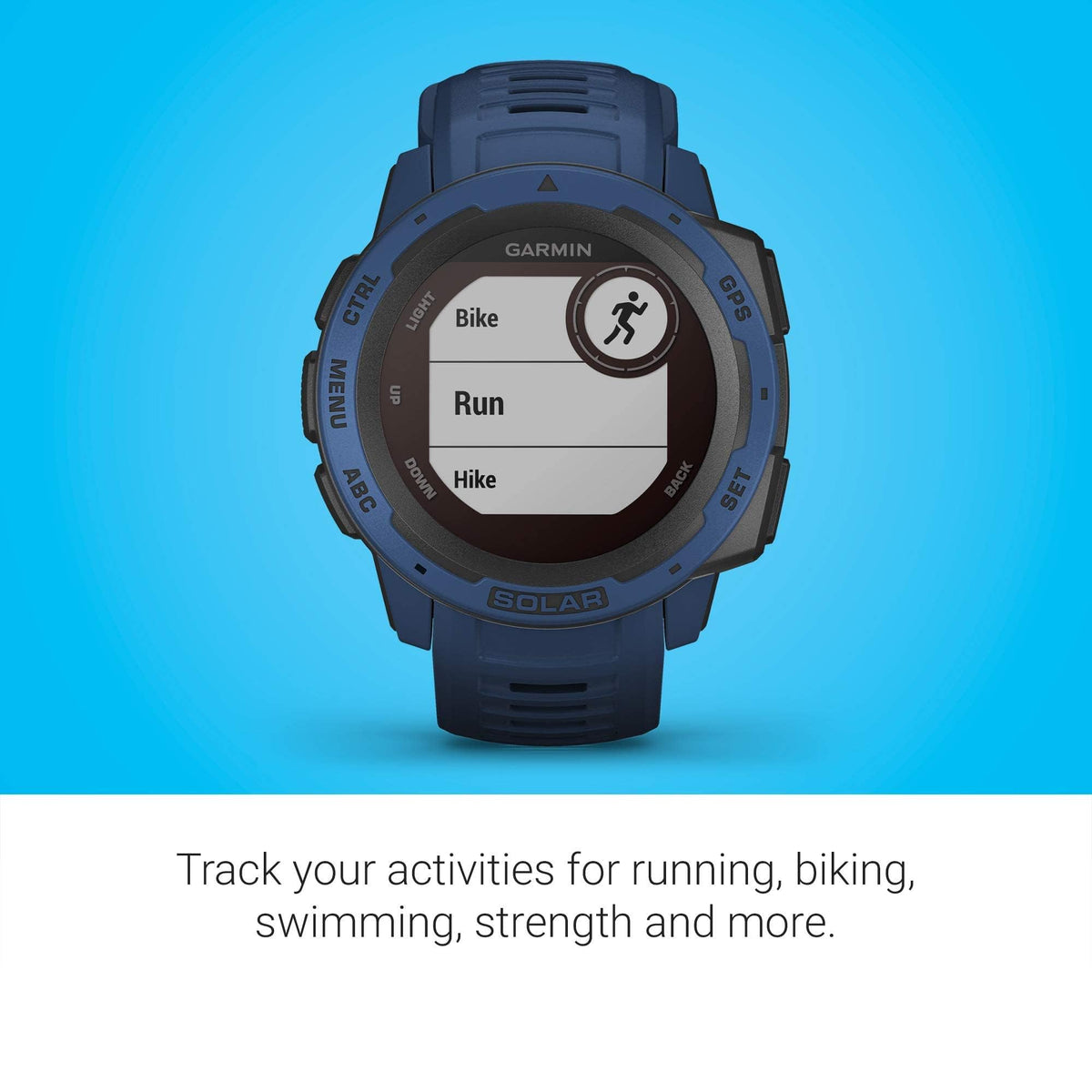 Garmin - Instinct Solar Rugged GPS Smartwatch 45mm - Tidal Blue - 010-02293-11 - Image 5