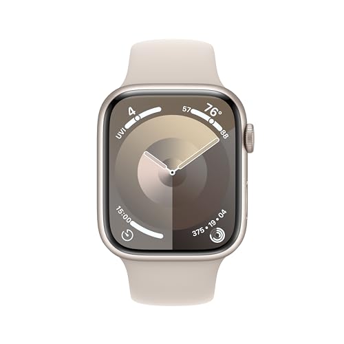 Apple Watch Series 9 (GPS + Cellular) 45mm Starlight Aluminum Case with Starlight Sport Band - M/L - MRM93LL/A - Image 2