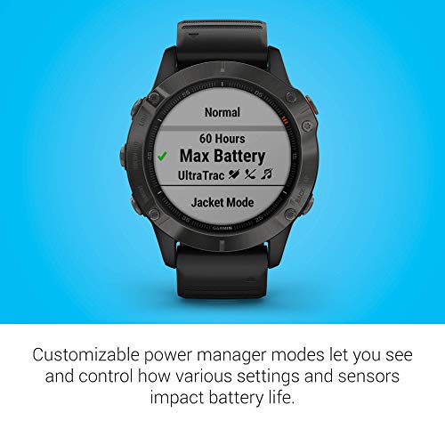Garmin - fenix 6 Sapphire Smartwatch 47mm Fiber-Reinforced Polymer Carbon Gray - 010-02158-10 - Image 6