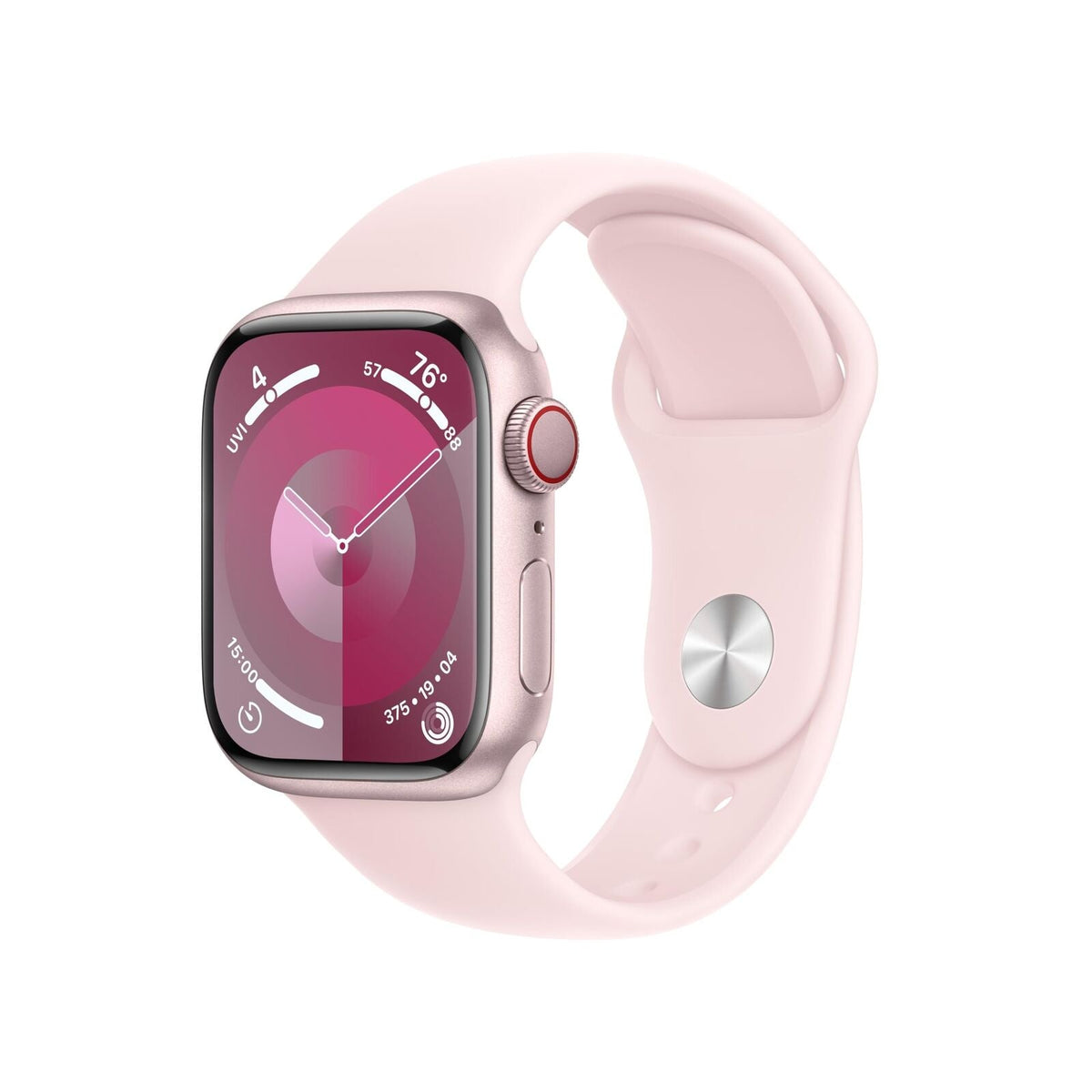 Apple Watch Series 9 (GPS + Cellular) 41mm Aluminum Case with Light Pink Sport Band - S/M - Pink - Image 3