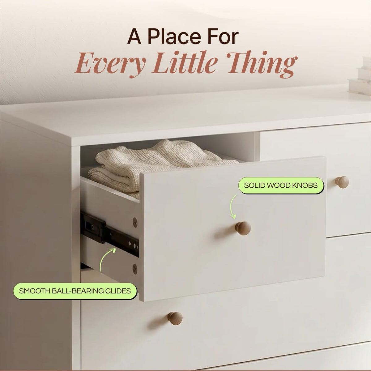 Dadada Austin 5-Drawer Dresser - White / Walnut Oak - Image 12