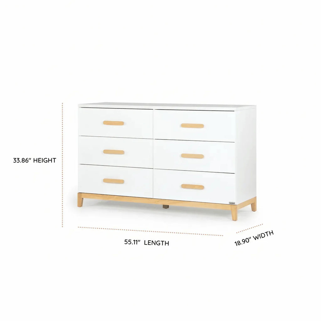 Dadada Lala Big 6-Drawer Dresser - White / Natural - Image 6