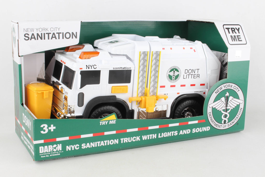 Daron Toys NYC Sanitation Garbage Truck with Lights & Sound - Image 2