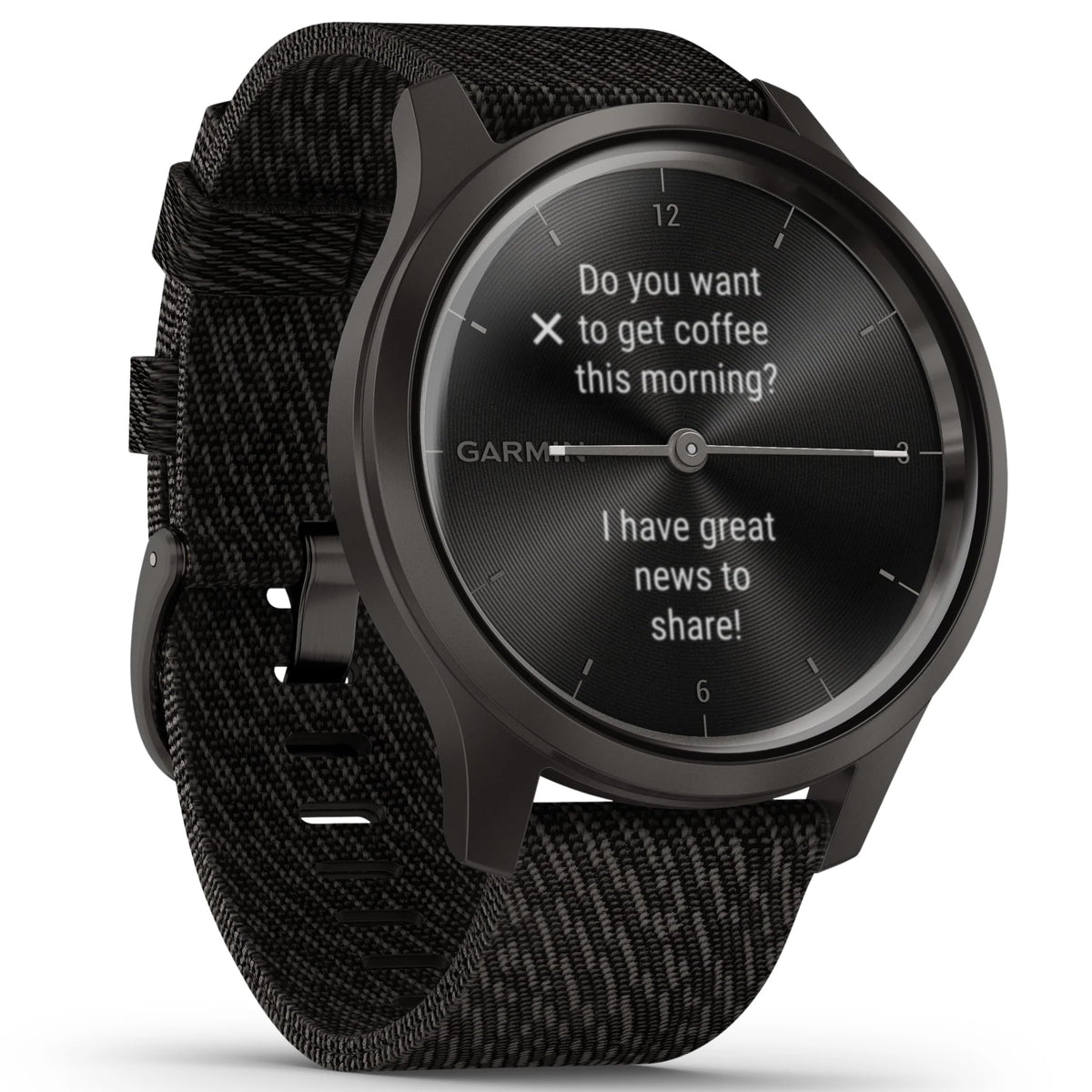 Garmin vivomove Style Hybrid Smartwatch 42mm Aluminum Graphite With Black - 010-02240-03 - Image 3