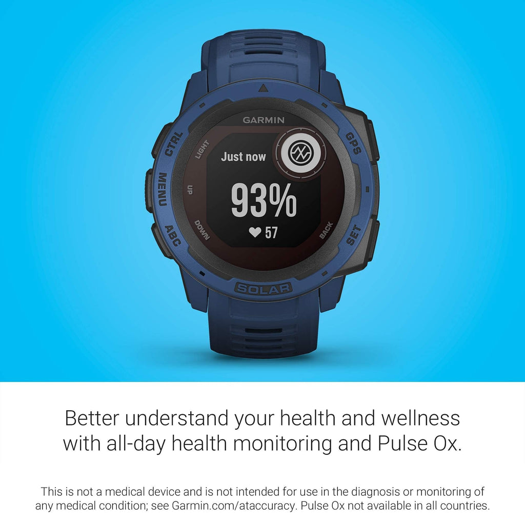 Garmin - Instinct Solar Rugged GPS Smartwatch 45mm - Tidal Blue - 010-02293-11 - Image 3