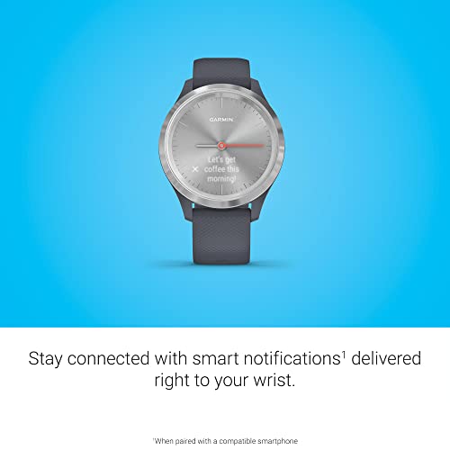Garmin vivomove 3s Hybrid Smartwatch Silver with Granite Blue Bnad - 010-02238-00 - Image 5
