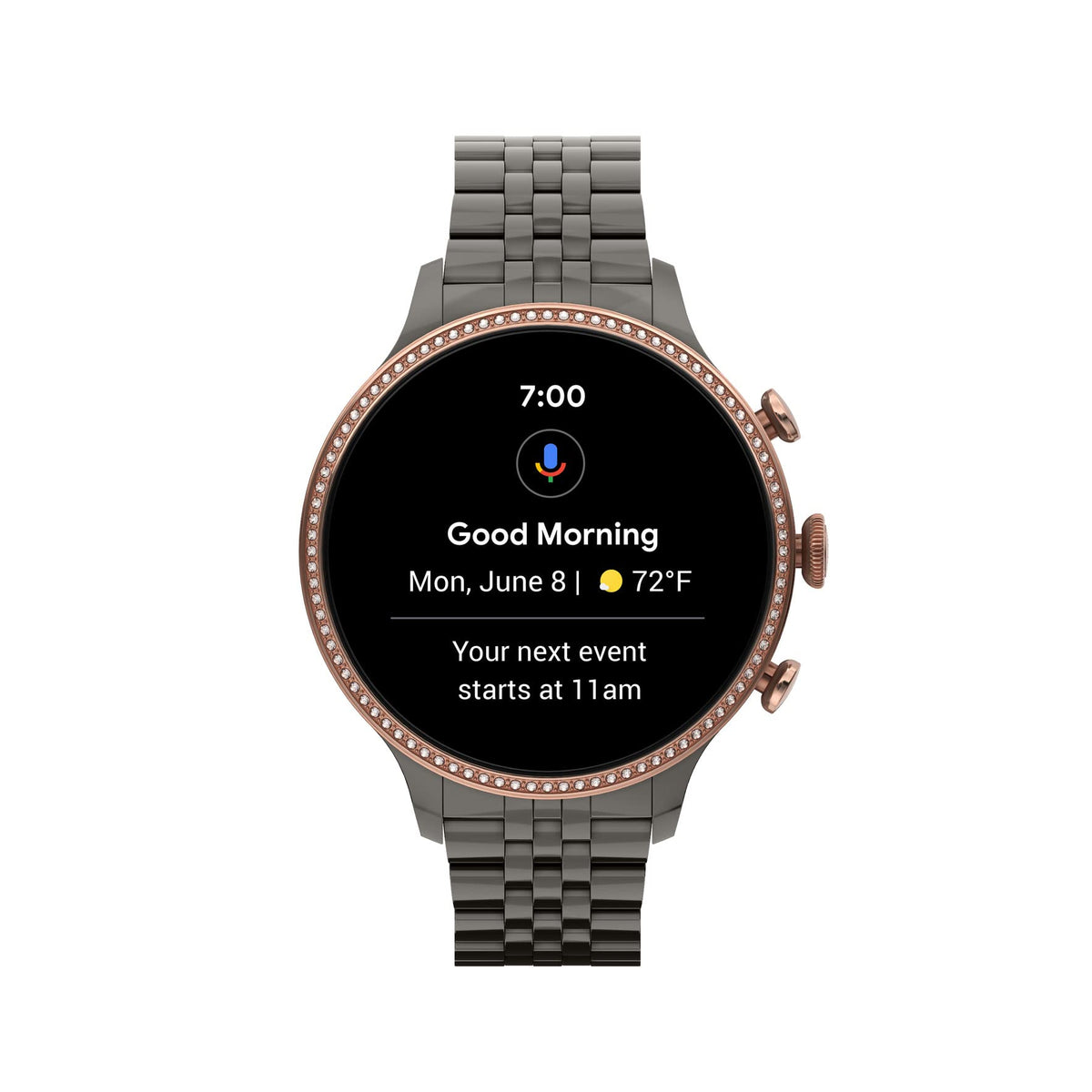 Fossil - Gen 6 Smartwatch 42mm Gunmetal Stainless Steel - Gunmetal/Rose Gold - FTW6078V - Image 6
