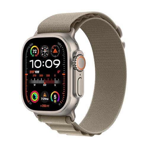 Apple Watch Ultra 2 (GPS + Cellular) 49mm Titanium Case with Olive Alpine Loop with Blood Oxygen - S - MREX3LL/A - Image 2