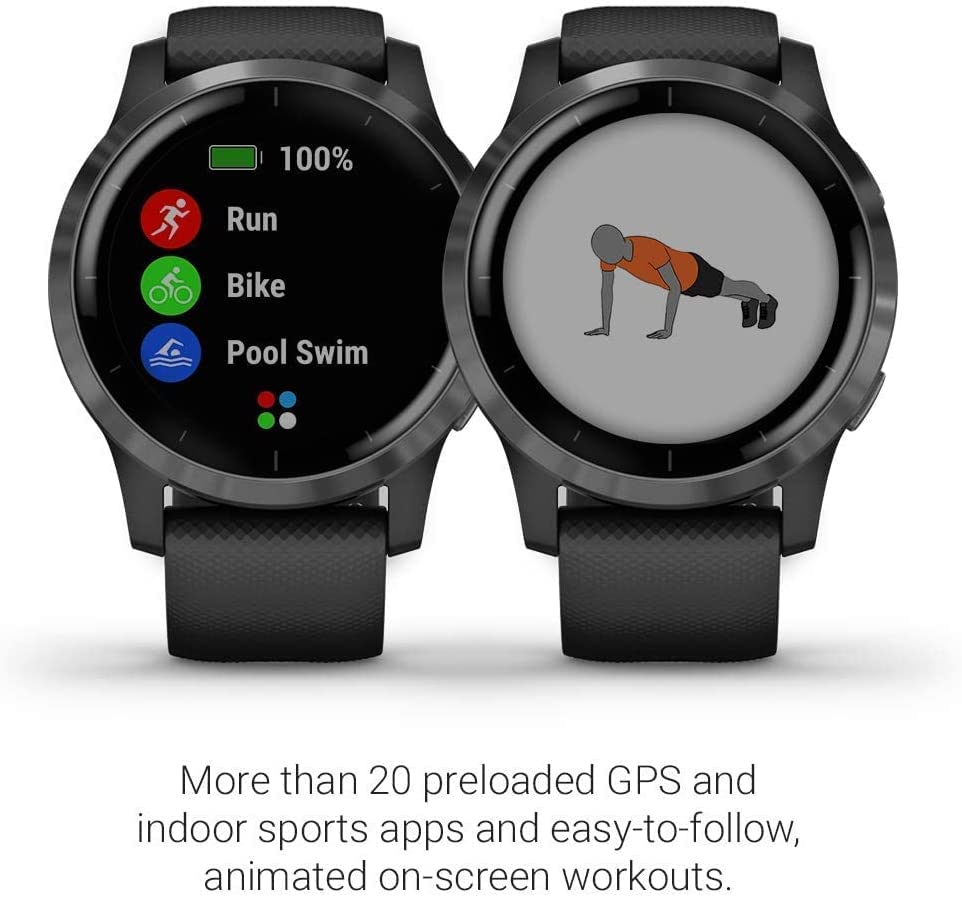 Garmin Vivoactive 4 GPS Fitness Smartwatch with Black Case and Slate Hardware - 010-N2174-11 - Image 6