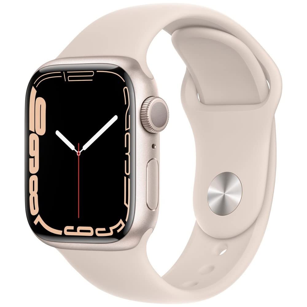Apple Watch Series 7 (GPS + Cellular, 41mm) Starlight Aluminum Case with Starlight Sport Band - MKH83LL/A - Image 4