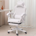 Ergonomic Reclining Esports Computer Chair - White with feet