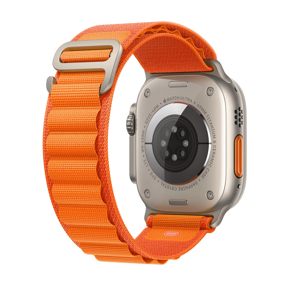 Apple Watch Ultra 49MM GPS + Cellular - Orange Alpine Loop - Small - Titanium - MNHA3LL/A - Image 3