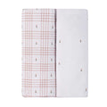 Ely's & Co. 2 Pack Waterproof Bassinet Sheets - Floral Plaid Collection - Pink