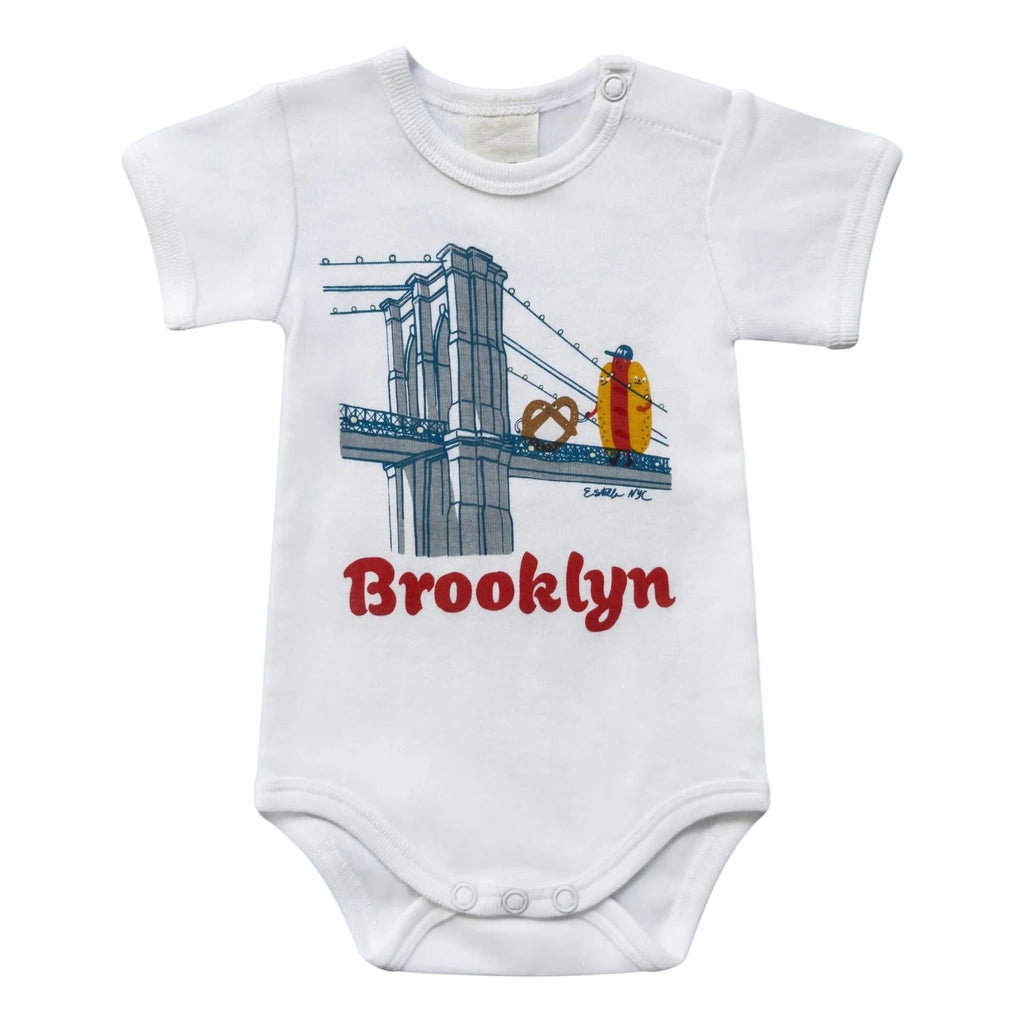 Estella Organic Baby Onesie with Brooklyn Buddies - 0-3 Months