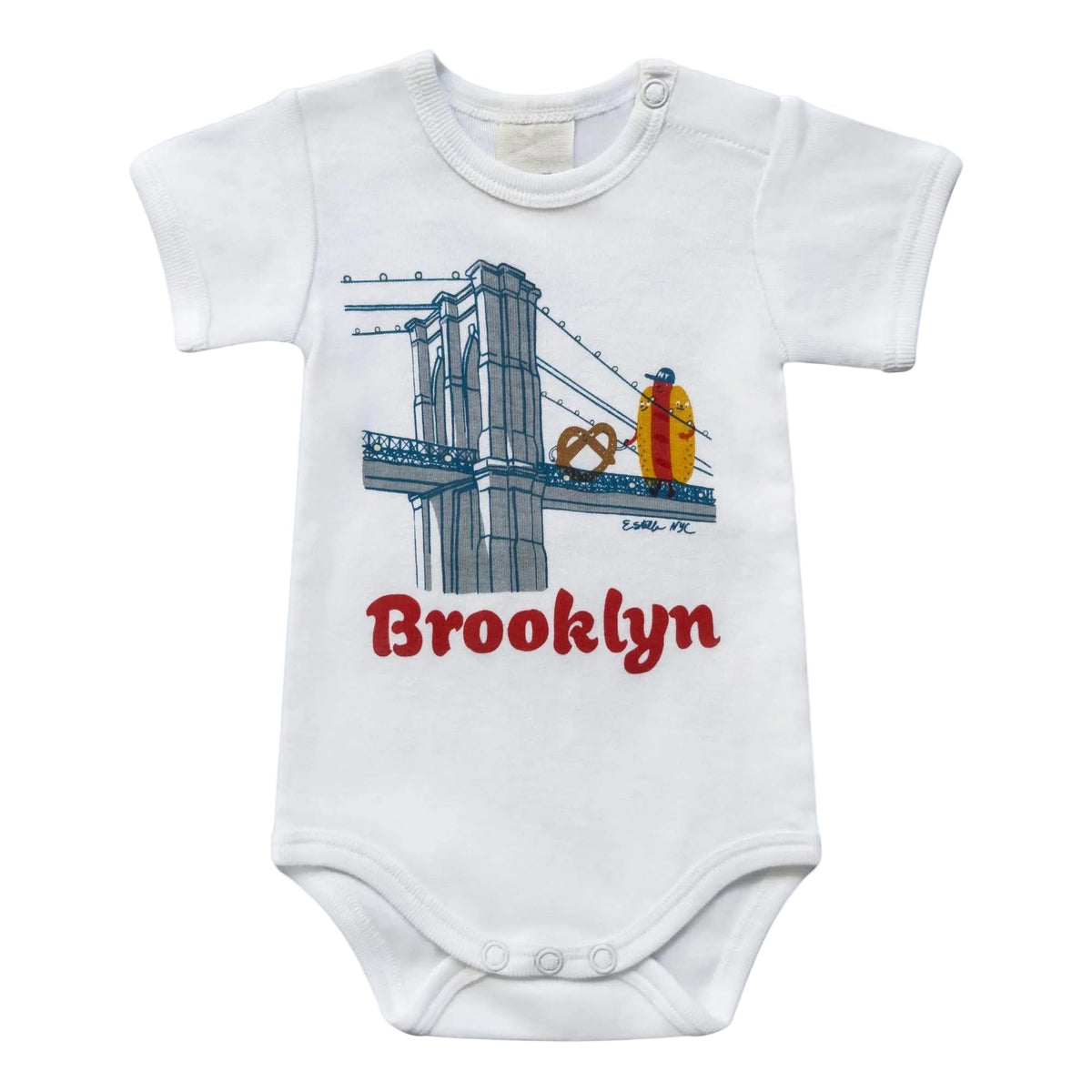 Estella Organic Baby Onesie with Brooklyn Buddies - 0-3 Months