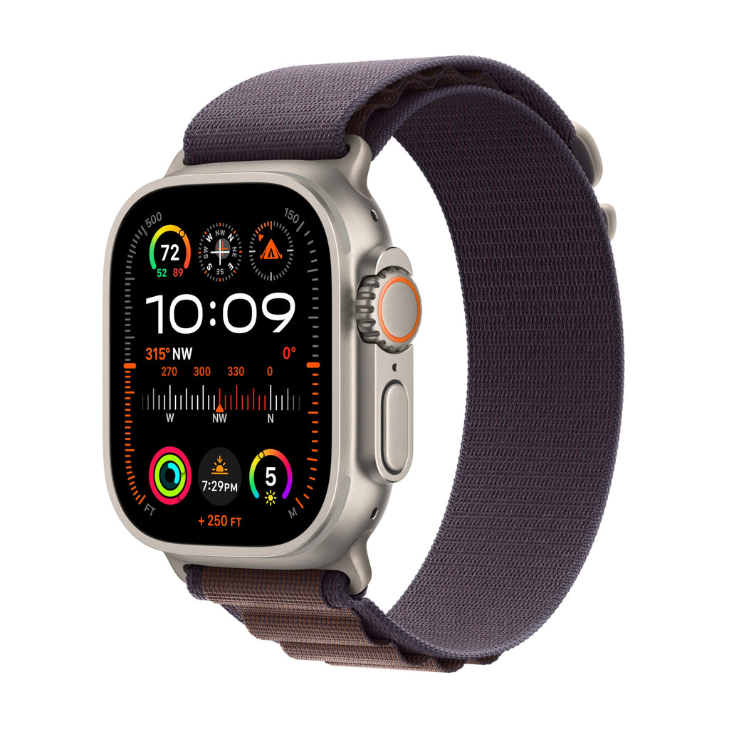 Apple Watch Ultra 2 (GPS + Cellular) 49mm Titanium Case with Indigo Alpine Loop M/L - MREW3LL/A