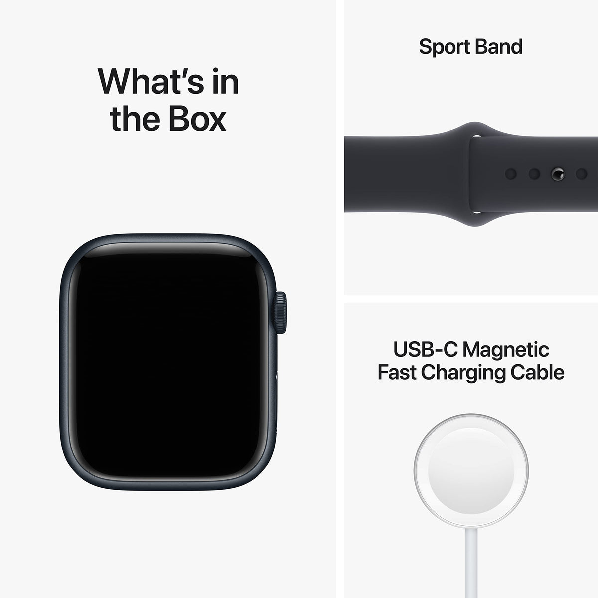 Apple Watch Series 8 - GPS 45mm - Midnight Aluminum Case w Midnight Sport Band - S/M - MNUJ3LL/A - Image 6