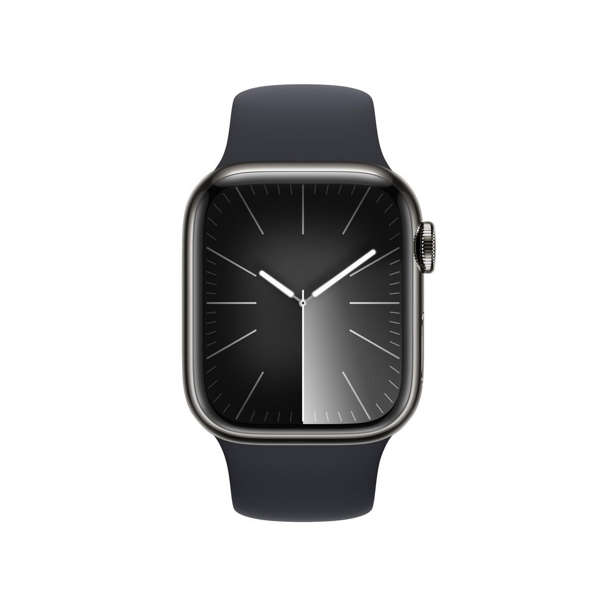 Apple Watch Series 9 (GPS + Cellular) 41mm Graphite Stainless Steel Case with Midnight Sport Band - M/L - MRJ93LL/A - Image 2