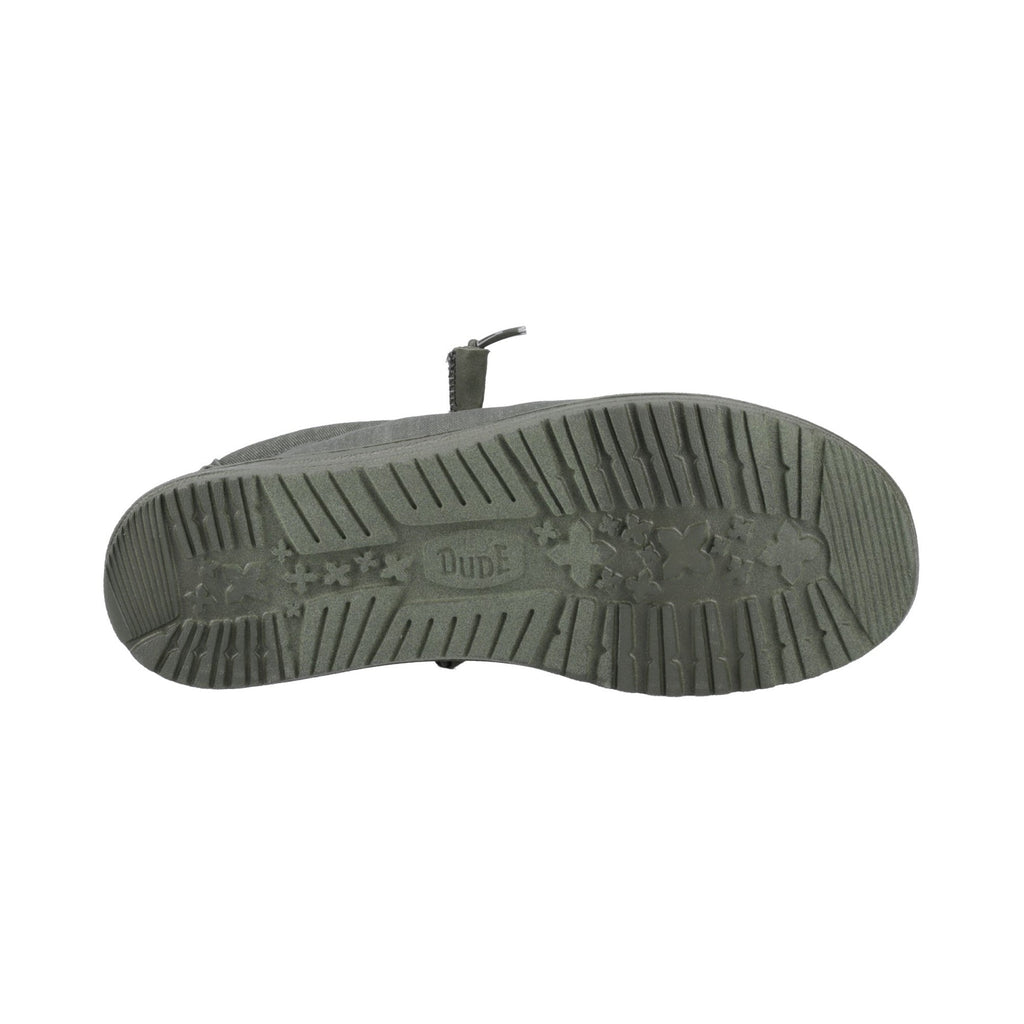 HEYDUDE Wally Stretch Canvas Mens Shoes - Deep Green - Image 3