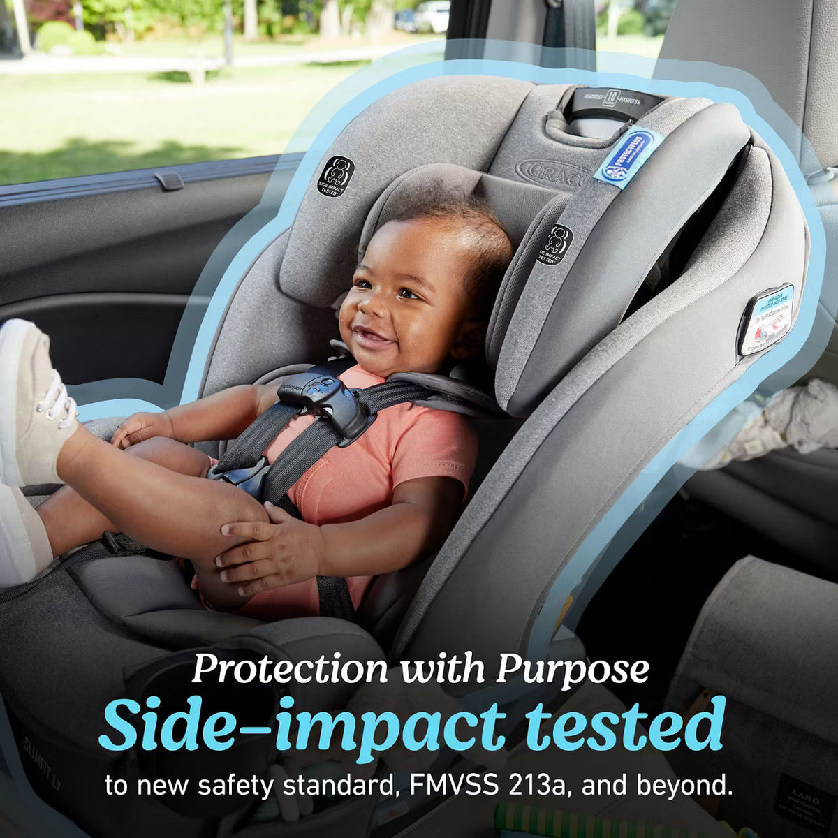 Graco SlimFit3 LX 3-in-1 Convertible Car Seat - Lilac - Image 5
