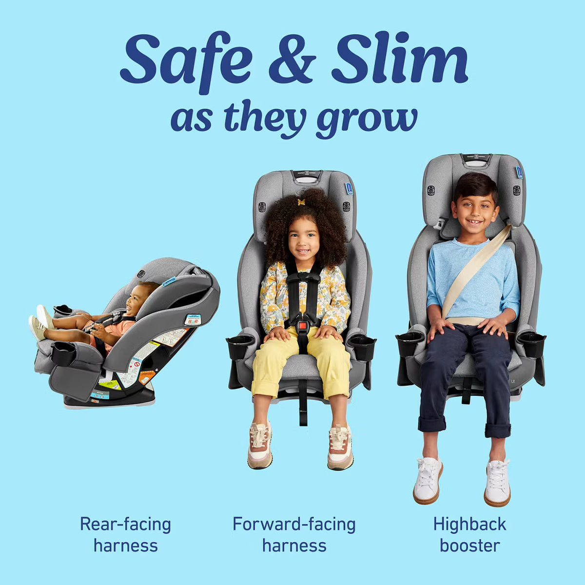Graco SlimFit3 LX 3-in-1 Convertible Car Seat - Lilac - Image 8