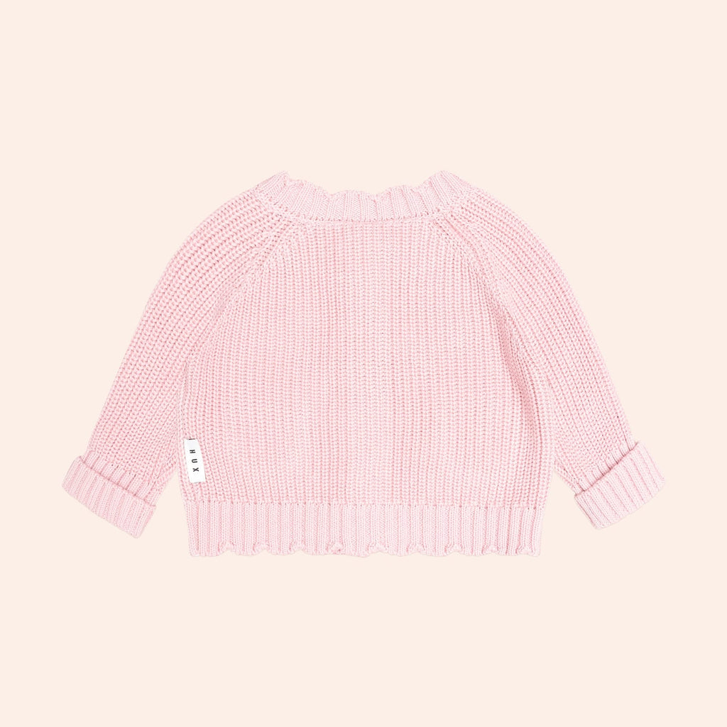 Huxbaby Baby Pink Fisherman Cardi, 0-3M - Image 2